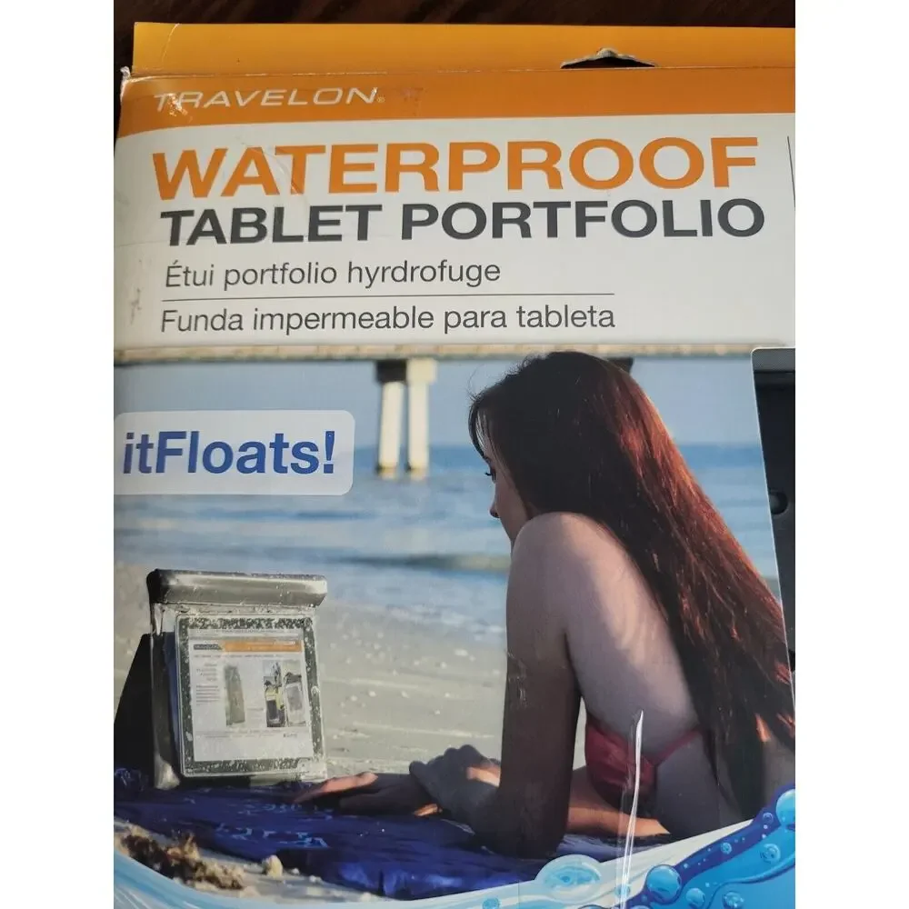 Travelon Waterproof Tablet Portfolio for iPad Tablet Protect Beach Pool Boat NEW